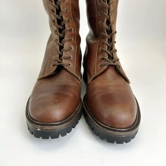 Vintage Tall Riding Boots Women’s Sz 9.5 Brown Leather Equestrian Patina Italian - Picture 4 of 9
